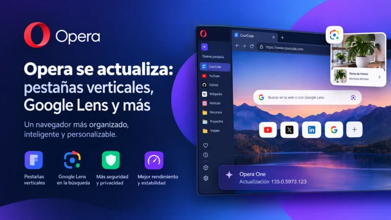 Opera se actualiza con pestañas verticales, Google Lens y nuevas mejoras para navegar
