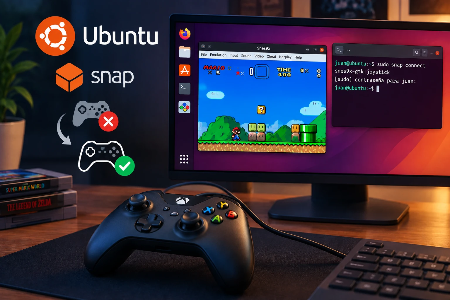 Cómo hacer que Snes9x reconozca tu mando en Ubuntu